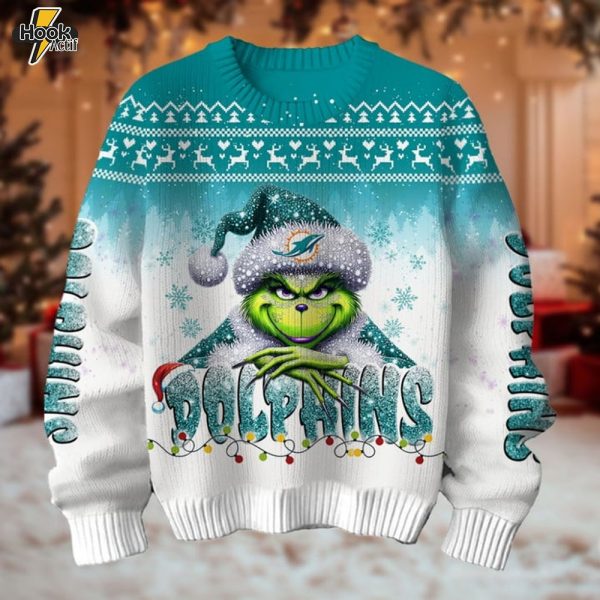 Miami Dolphins x Grinch Christmas Sweater