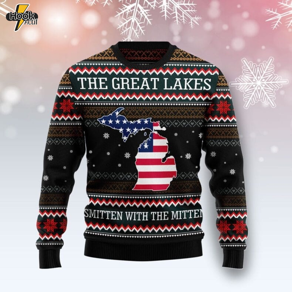Michigan Smitten With The Mitten Ugly Christmas Sweater Michigan Smitten With The Mitten Ugly Christmas Sweater