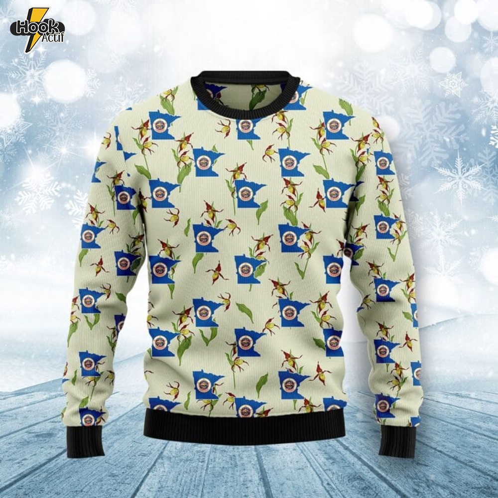 Minnesota Lady Slipper Ugly Christmas Sweater Minnesota Lady Slipper Ugly Christmas Sweater