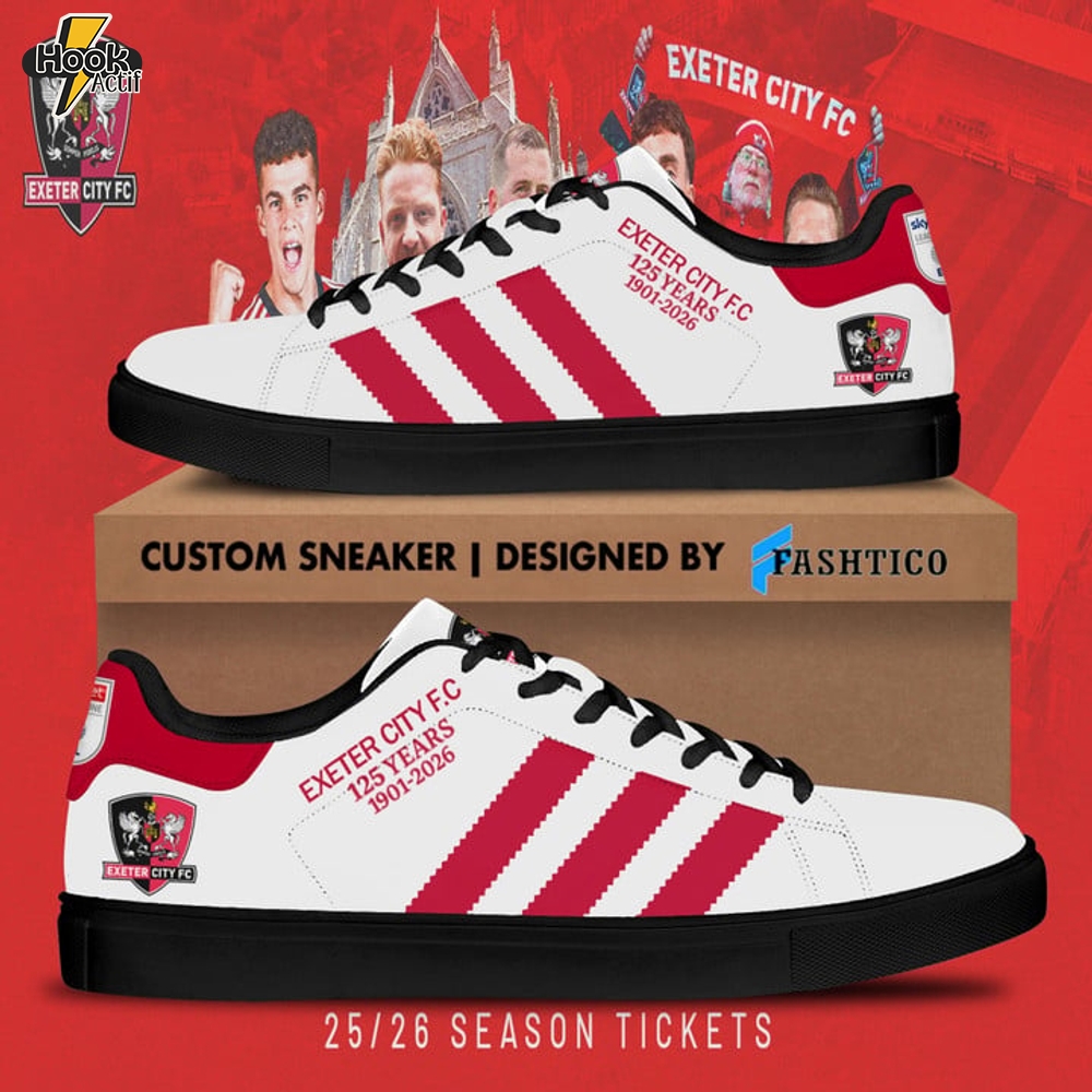 New Limitted Edition Exeter City F.C 125 YEARS STAN SMITH SHOES