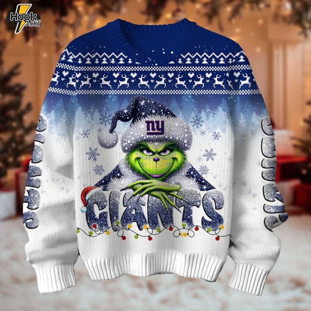 New York Giants x Grinch Christmas Sweater New York Giants x Grinch Christmas Sweater