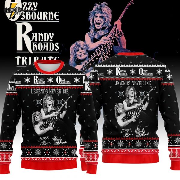 Ozzy Osbourne, Randy Rhoads Legends Never Die Ugly Christmas Sweater