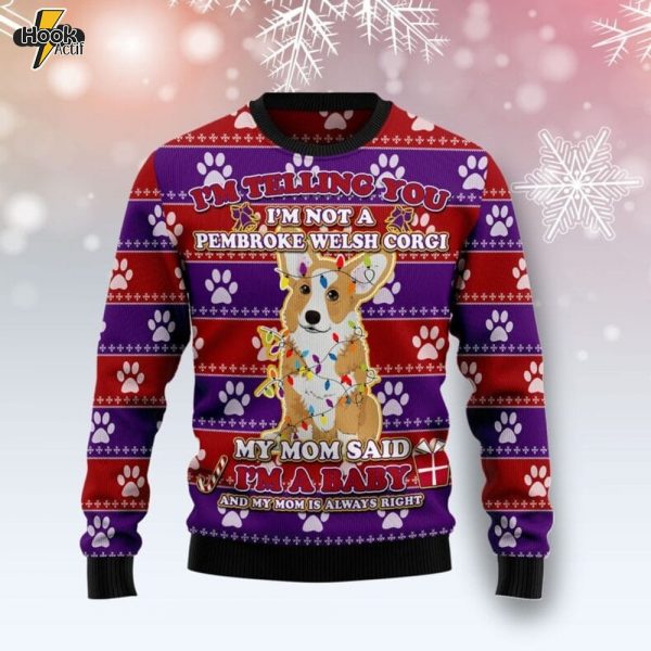 Pembroke Welsh Corgi Baby Christmas Ugly Christmas Sweater