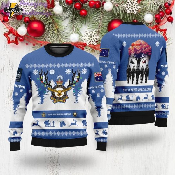 Personalized Australia Soldier/Veteran Camo with Name And Year Sweater All Over Printed - Blue