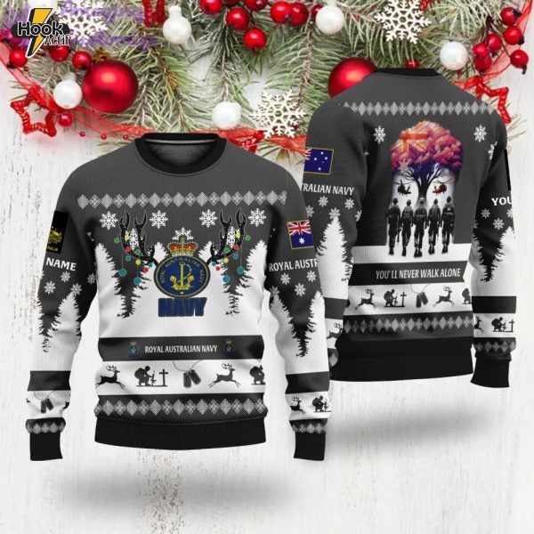 Personalized Australia Soldier/Veteran Camo with Name And Year Sweater All Over Printed - Gray