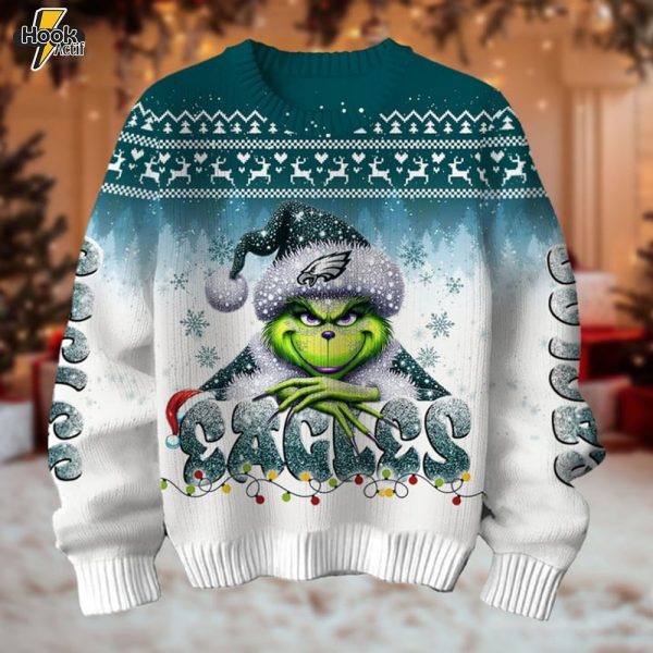 Philadelphia Eagles x Grinch Christmas Sweater