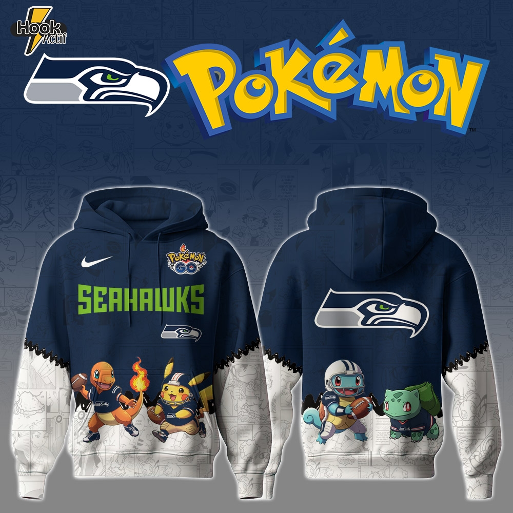 SEA Seahawks Special Pokemon Limited Edition Hoodie SEA Seahawks Special Pokemon Limited Edition Hoodie