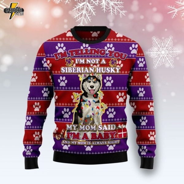 Siberian Husky Baby Christmas Ugly Christmas Sweater
