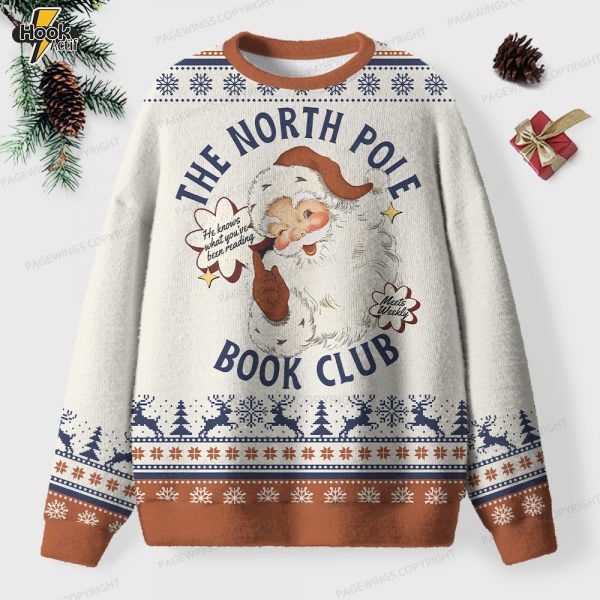 The North Pole Book Club Unisex Ugly Knit Christmas Sweater