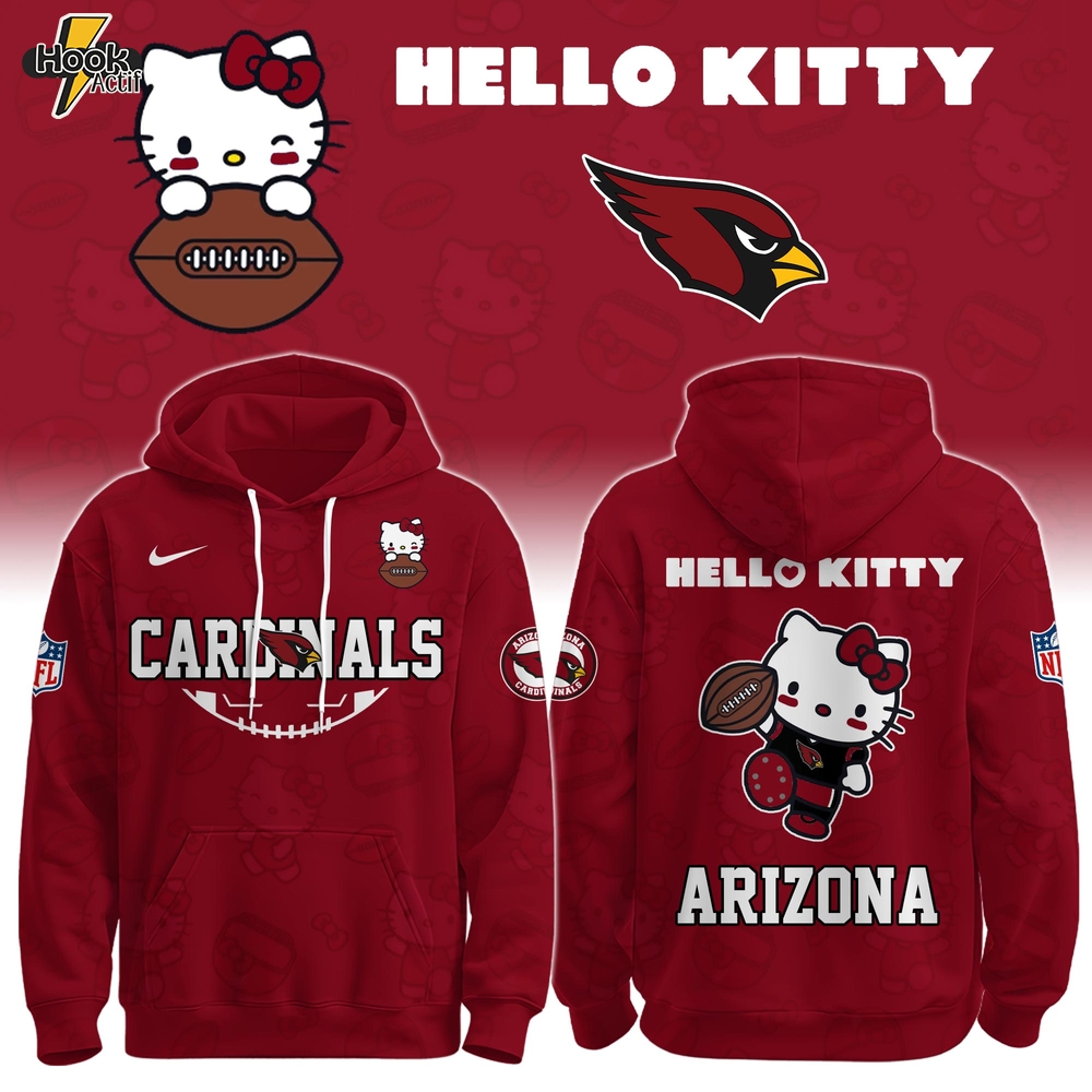ARI Cardinals Special Hello Kitty Limited Edition Hoodie ARI Cardinals Special Hello Kitty Limited Edition Hoodie