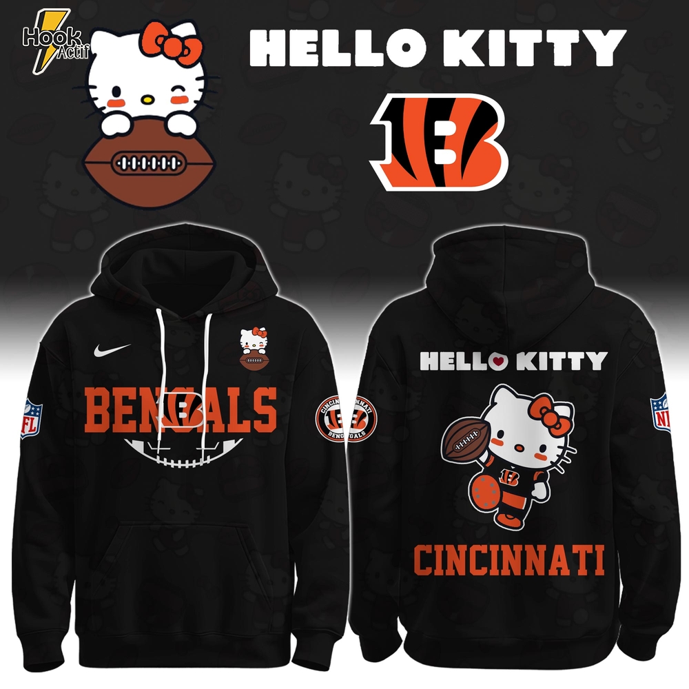 CIN Bengals Special Hello Kitty Limited Edition Hoodie CIN Bengals Special Hello Kitty Limited Edition Hoodie