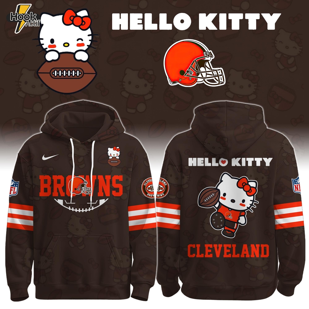 CLE Browns Special Hello Kitty Limited Edition Hoodie CLE Browns Special Hello Kitty Limited Edition Hoodie