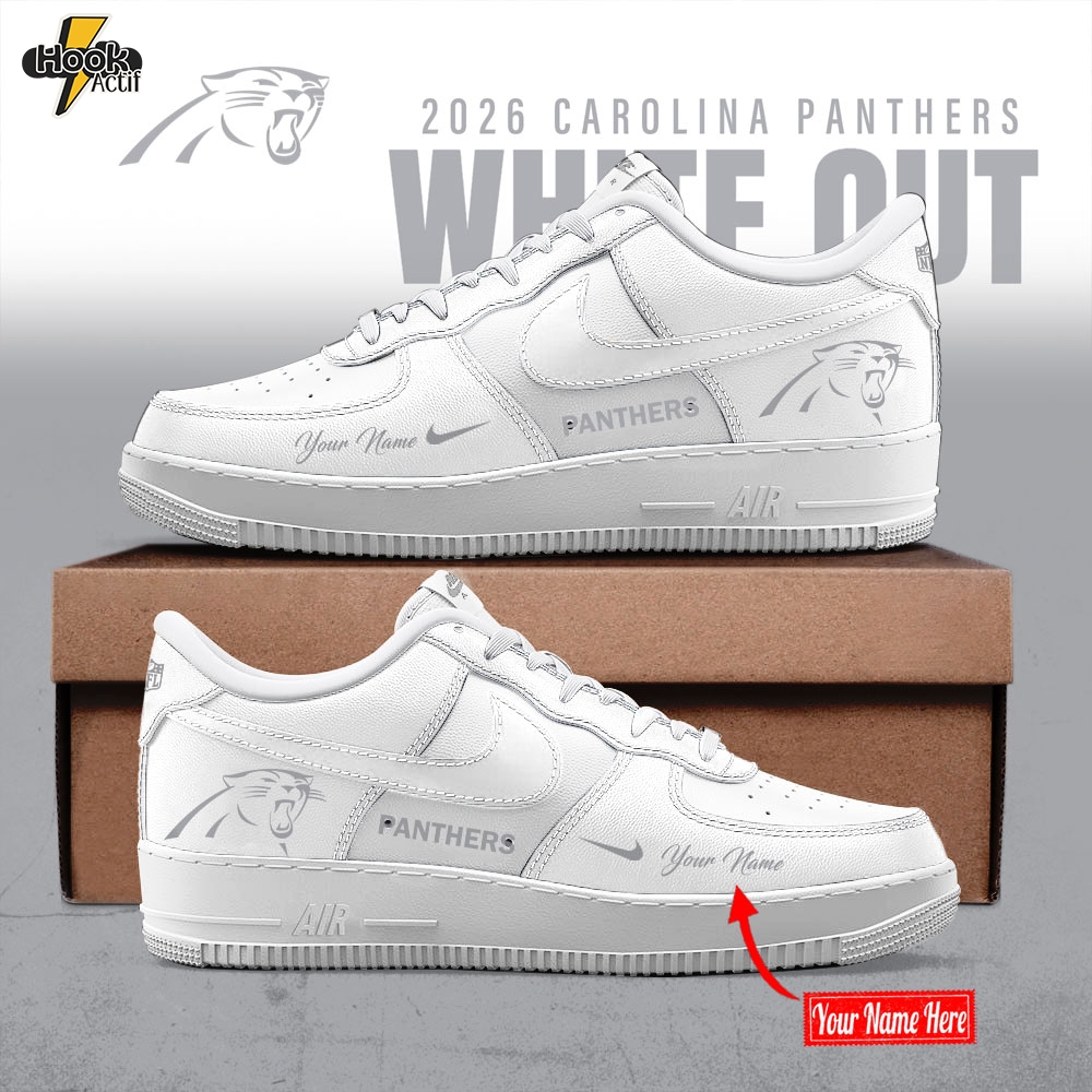 Carolina Panthers White Out Limited Edition AF1 Sneakers Carolina Panthers White Out Limited Edition AF1 Sneakers