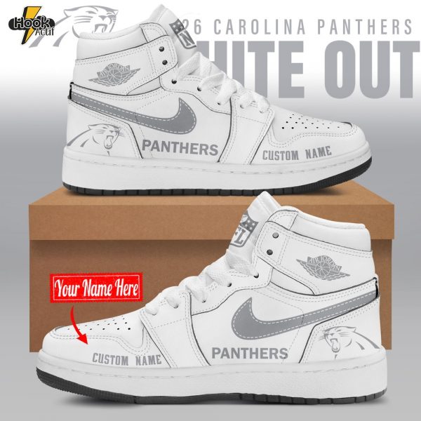 Carolina Panthers White Out Limited Edition AJ1 Sneakers