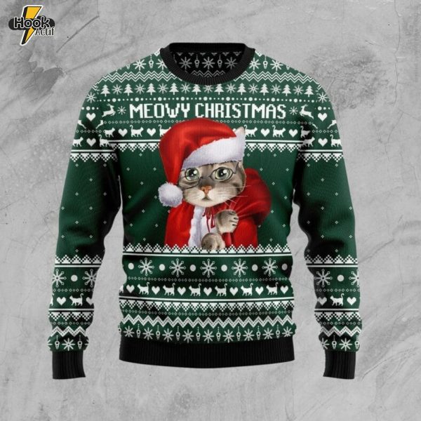 Cat Santa Ugly Christmas Sweater