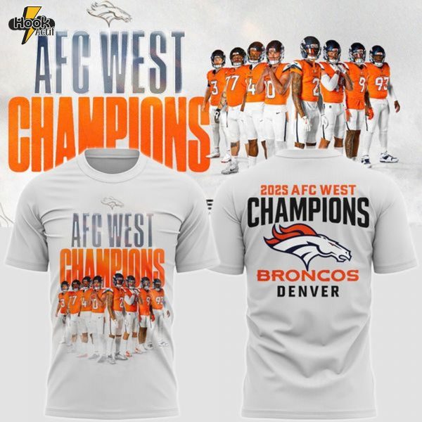 Denver Broncos 2025 AFC West Division Champions T-Shirts