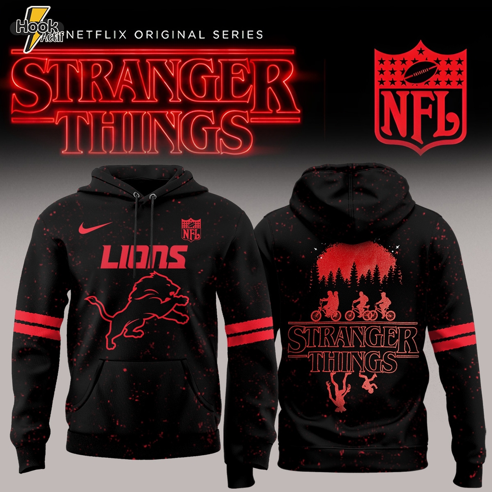 Detroit Lions NFL x Stranger Things Hoodie Detroit Lions NFL x Stranger Things Hoodie