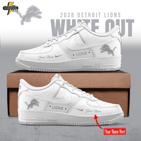 Detroit Lions White Out Limited Edition AF1 Sneakers