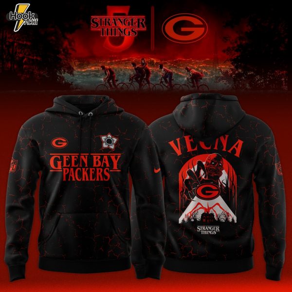 Geen Bay Packers NFL x Stranger Things Limited Hoodie