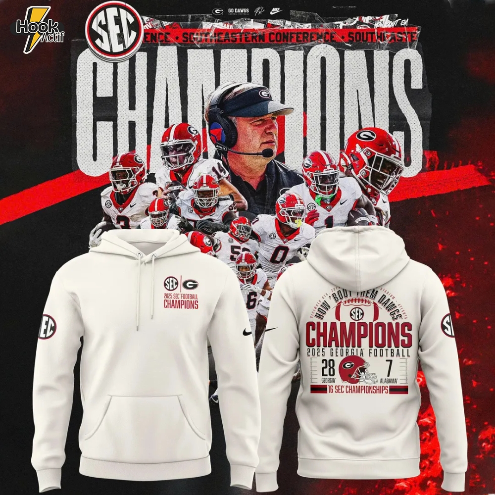 Georgia Bulldogs 2025 SEC Football Champions Score Hoodie Georgia Bulldogs 2025 SEC Football Champions Score Hoodie