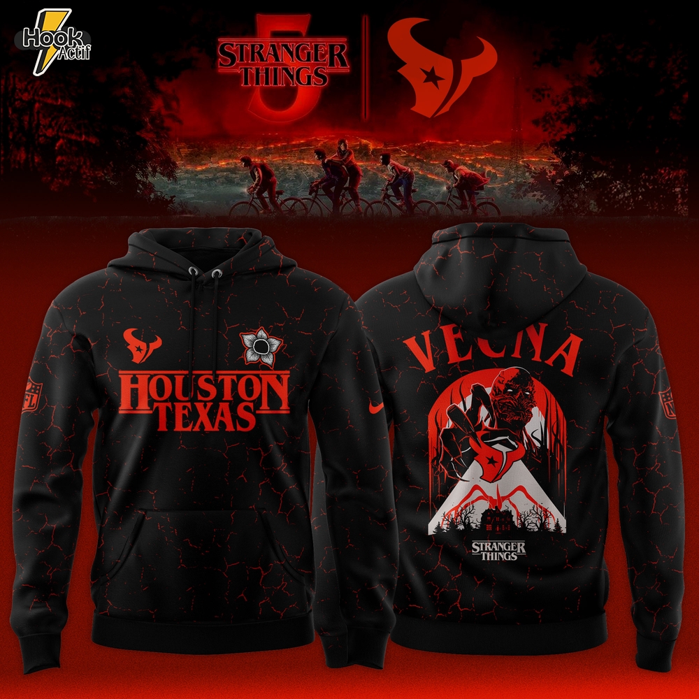 Houston Texans NFL x Stranger Things Limited Hoodie Houston Texans NFL x Stranger Things Limited Hoodie