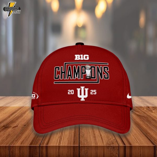Indiana Hoosiers Football – 2025 CHAMPIONS Big10 Football Special Limited Edition Cap - Red