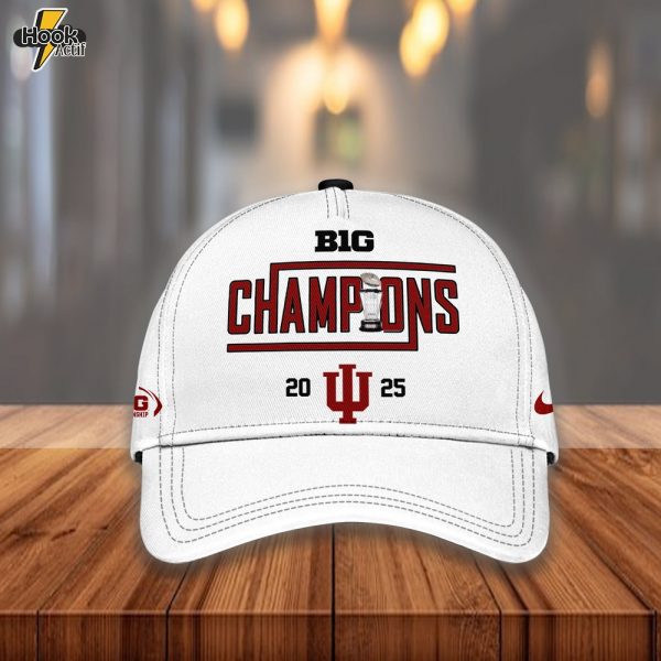 Indiana Hoosiers Football – 2025 CHAMPIONS Big10 Football Special Limited Edition Cap - White