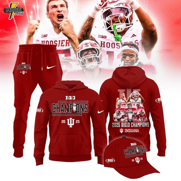 Indiana Hoosiers Football – 2025 CHAMPIONS Big10 Football Special Limited Edition Combo - Red