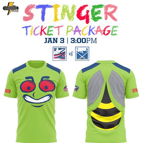 Limited Edition Blue Jackets Stinger Game Night TShirt