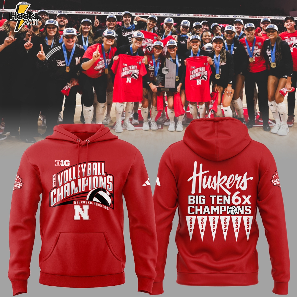 Limited Edition Nebraska – B1G Volleyball CHAMPS Hoodie Limited Edition Nebraska – B1G Volleyball CHAMPS Hoodie