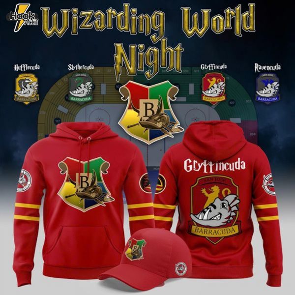 Limited Edition San Jose Barracuda '' Wizarding World Night '' 2025 Hoodie(Red )