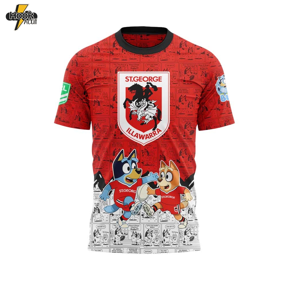 Limited Edition St.Dragons Bluey and Bingo Comic Shirt Limited Edition St.Dragons Bluey and Bingo Comic Shirt