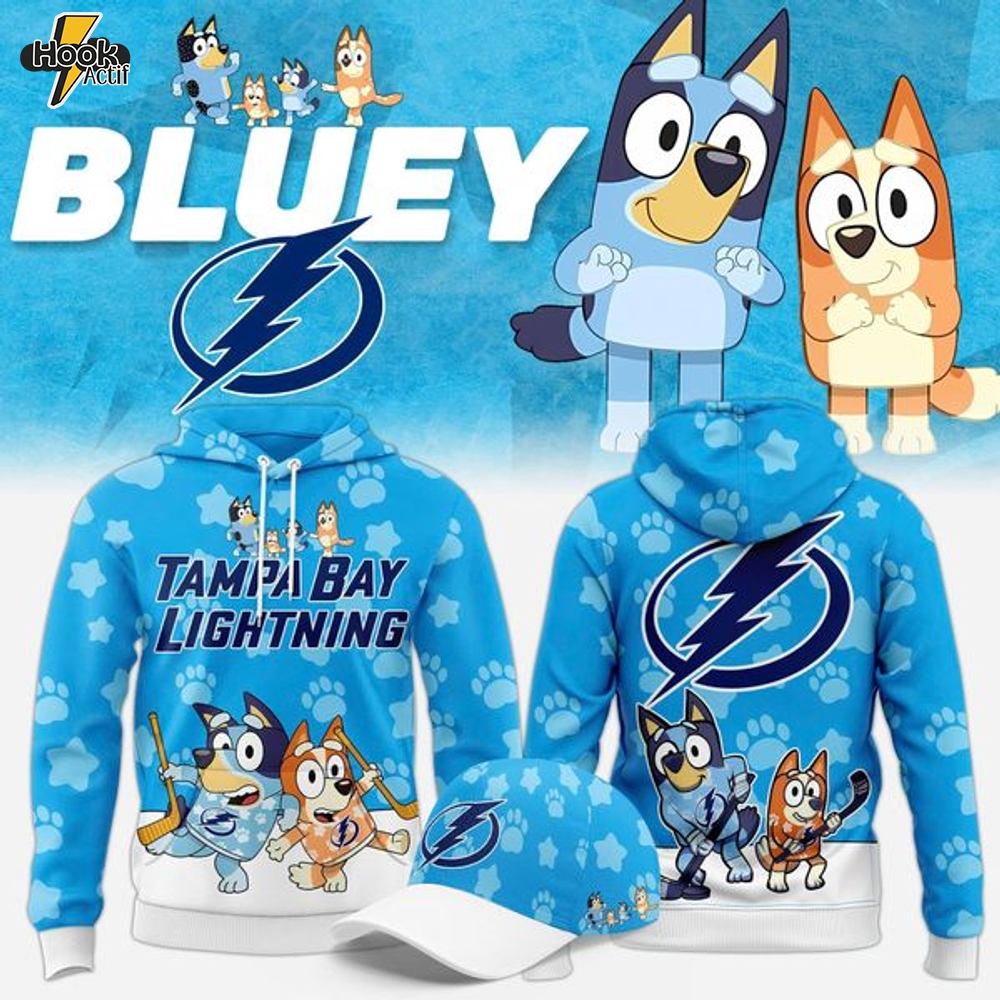 Limited Edition Tampa Bay Lightning x Bluey 2025 Hoodie Limited Edition Tampa Bay Lightning x Bluey 2025 Hoodie