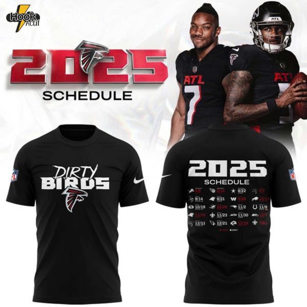 Limited edition Atlanta Falcons 2025 schedule T-shirt - Black