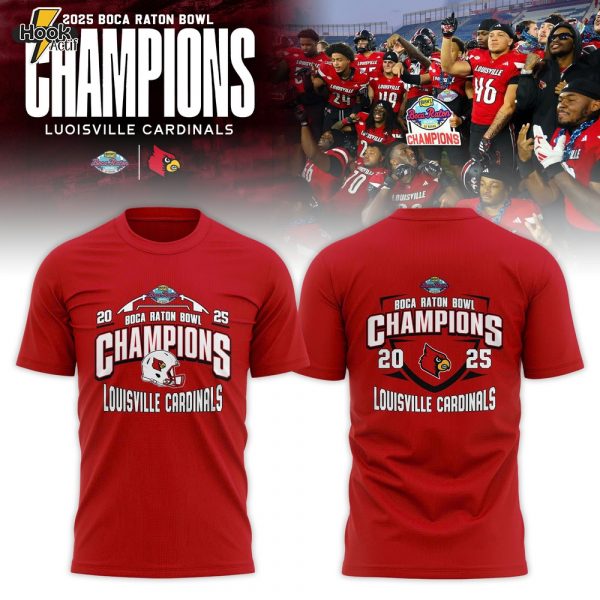 Louisville Cardinals 2025 Boca Raton Bowl Champions T-shirt