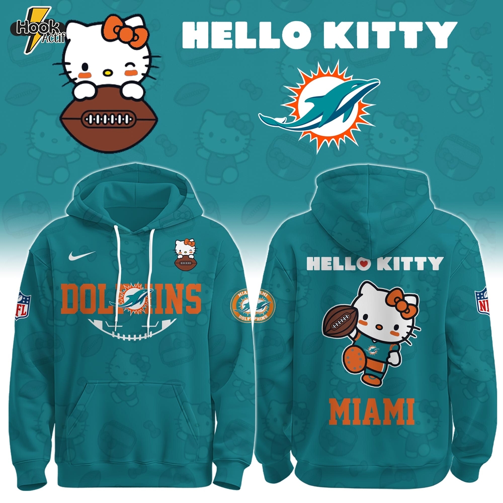 MIA Dolphins Special Hello Kitty Limited Edition Hoodie MIA Dolphins Special Hello Kitty Limited Edition Hoodie