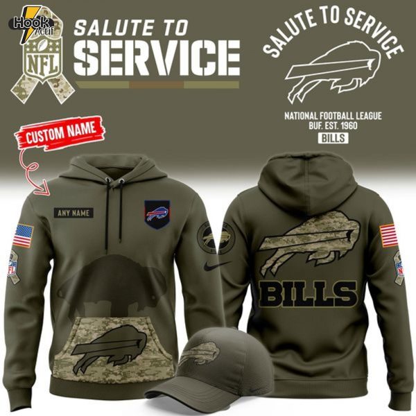 Men's Custom Buffalo Bills 2025-2026 Salute to Service Hoodie (V3)