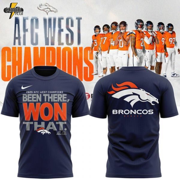 Men's Nike Navy Denver Broncos 2025 AFC West Division Champions Combo Limited Edition T-Shirt