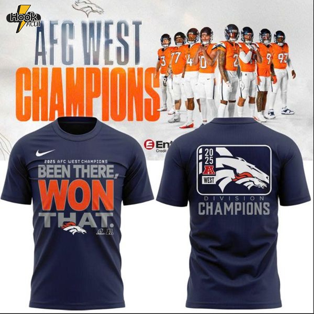 Men's Nike Navy Denver Broncos 2025 AFC West Division Champions Combo T-Shirt Men's Nike Navy Denver Broncos 2025 AFC West Division Champions Combo T-Shirt
