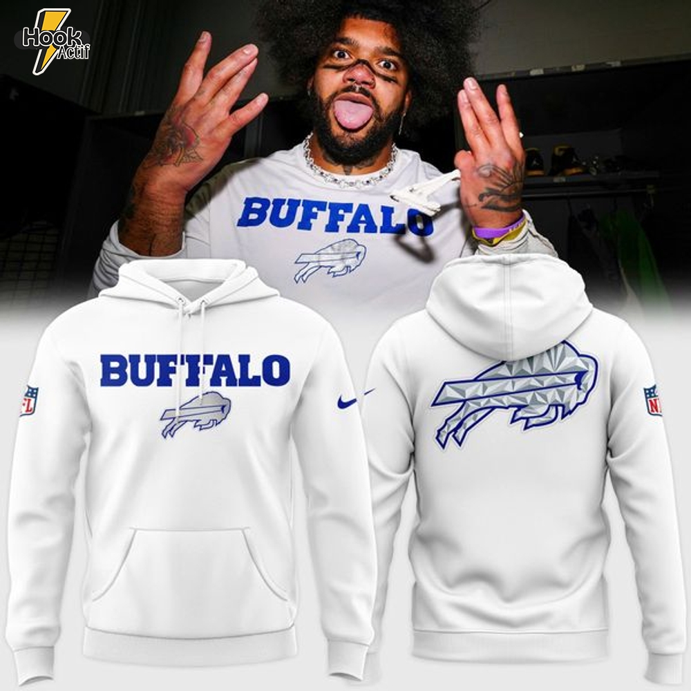 Men's Nike White Buffalo Bills 2025 Rivalries Collection Hoodie Men's Nike White Buffalo Bills 2025 Rivalries Collection Hoodie