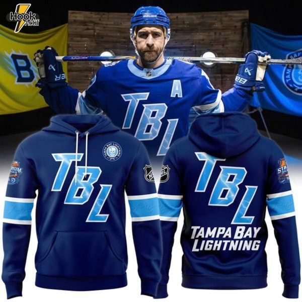 Men's Tampa Bay Lightning 2026 Stadium Series Blue Podium Pullover Hoodie