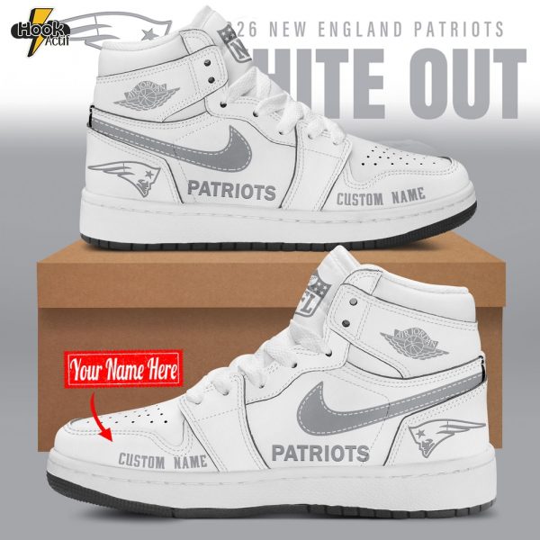 New England Patriots White Out Limited Edition AJ1 Sneakers