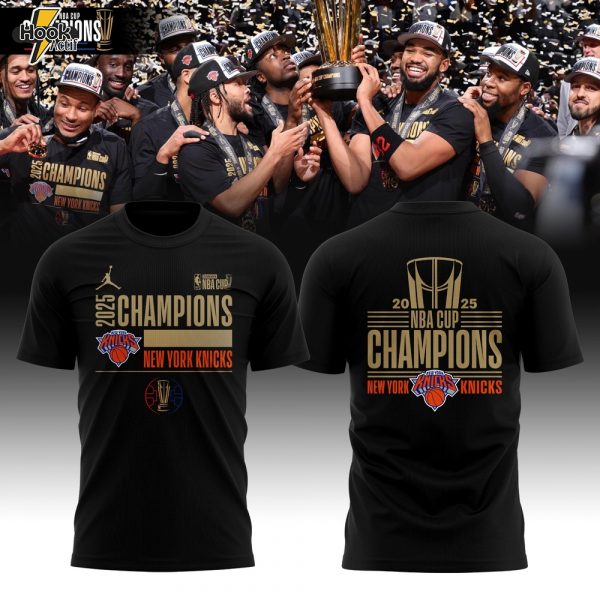 New York Knicks 2025 NBA Cup Champions Locker Room T-shirt