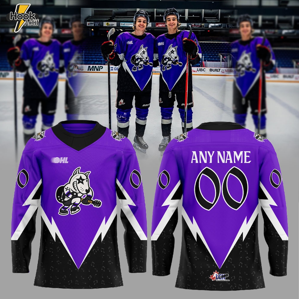 Niagara IceDogs 2025 Classic Rock Hockey Combo Hockey Jersey Custom Name, Number Niagara IceDogs 2025 Classic Rock Hockey Combo Hockey Jersey Custom Name, Number
