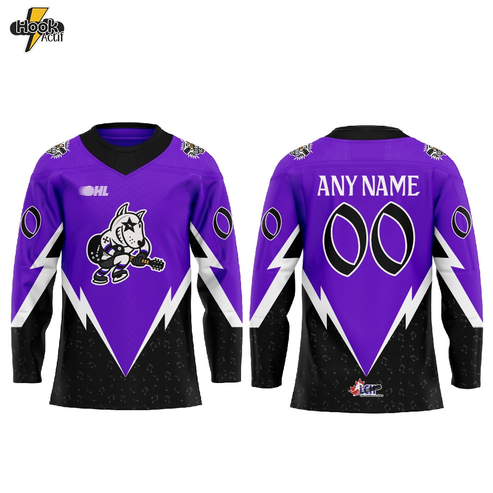 Niagara IceDogs 2025 Classic Rock Hockey Combo Hockey Jersey Custom Name, Number Niagara IceDogs 2025 Classic Rock Hockey Combo Hockey Jersey Custom Name, Number