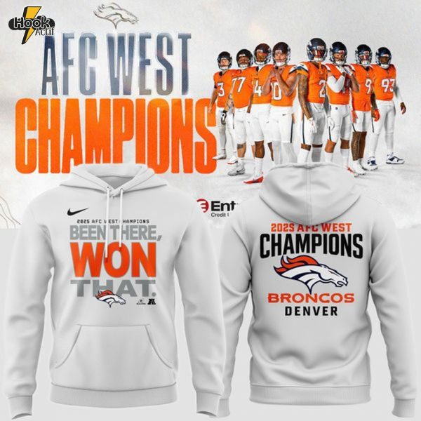 Official Denver Broncos 2025 AFC West Division Champions "Been There Won That" Hoodie - White (Updated Version)