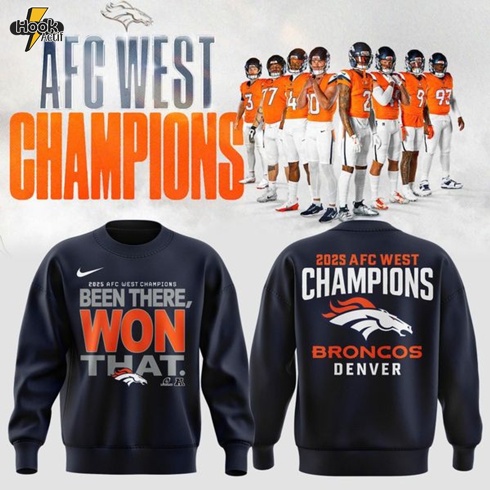 Official Denver Broncos 2025 AFC West Division Champions "Been There Won That" Sweatshirt - Navy (Updated Version) Official Denver Broncos 2025 AFC West Division Champions "Been There Won That" Sweatshirt - Navy (Updated Version)