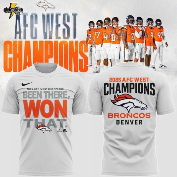 Official Denver Broncos 2025 AFC West Division Champions "Been There Won That" T-Shirt - White (Updated Version)