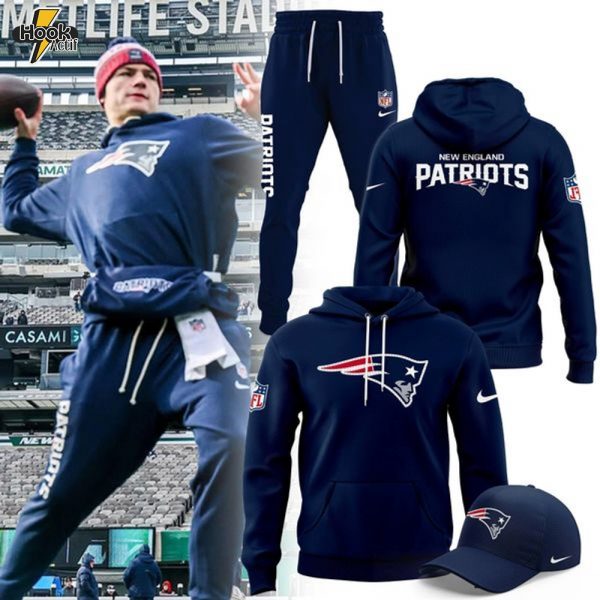Official New England Patriots Drake Maye Hoodie - Navy (Updated Version)