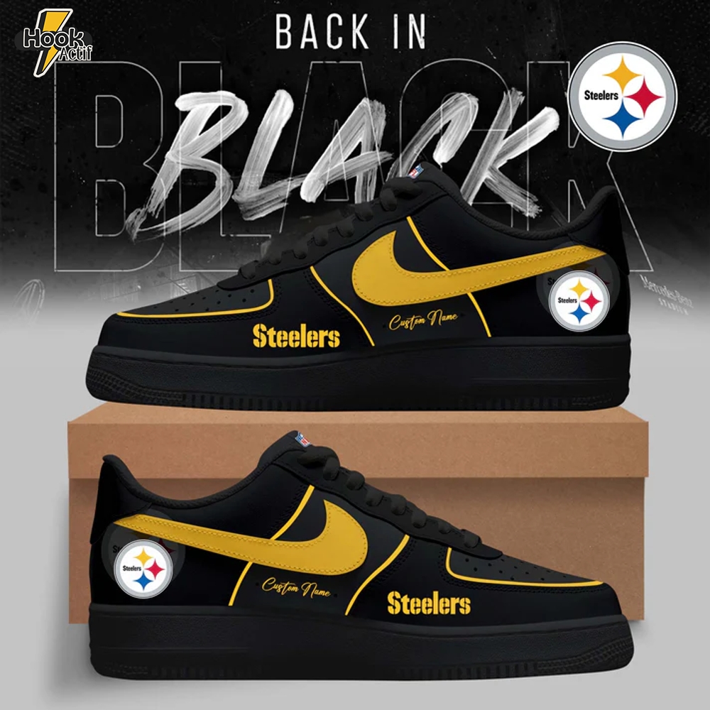 Pittsburgh Steelers Back in Black Limited Edition AF1 Sneakers Pittsburgh Steelers Back in Black Limited Edition AF1 Sneakers